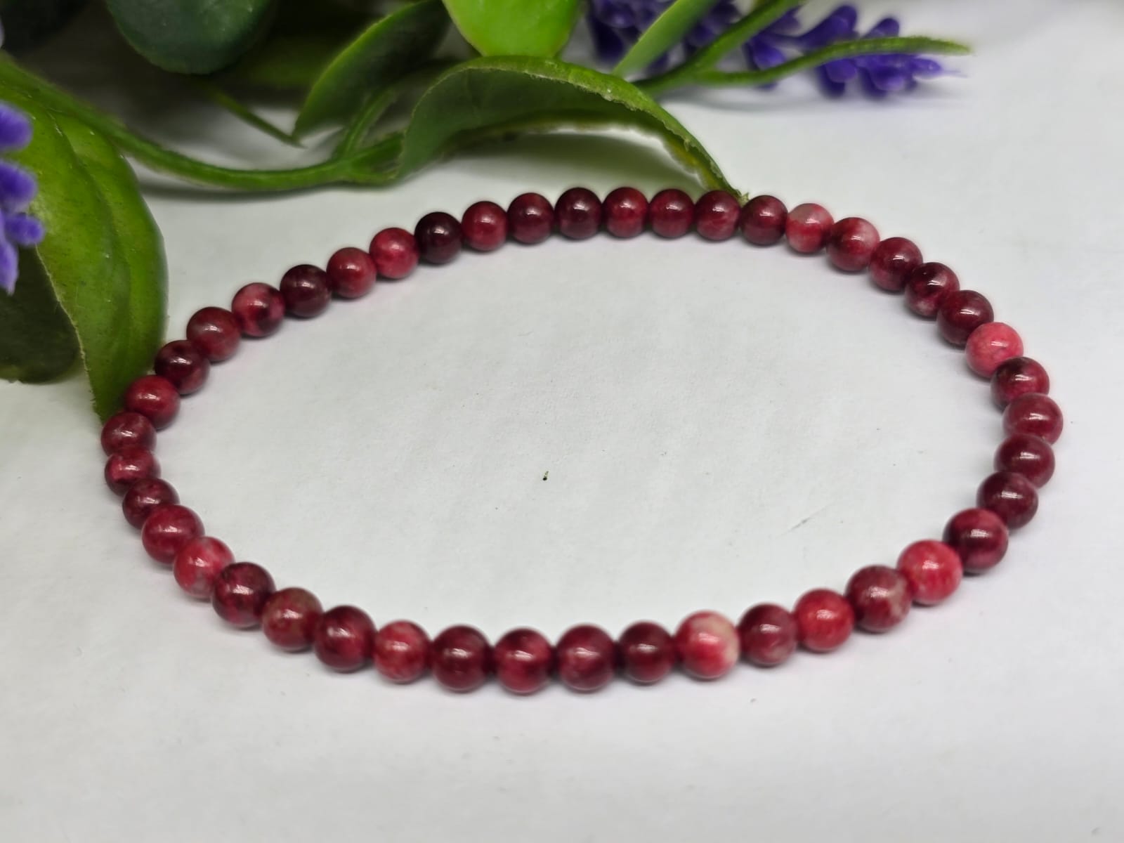 Thulite Beads Bracelet 4mm Crystal Wellness