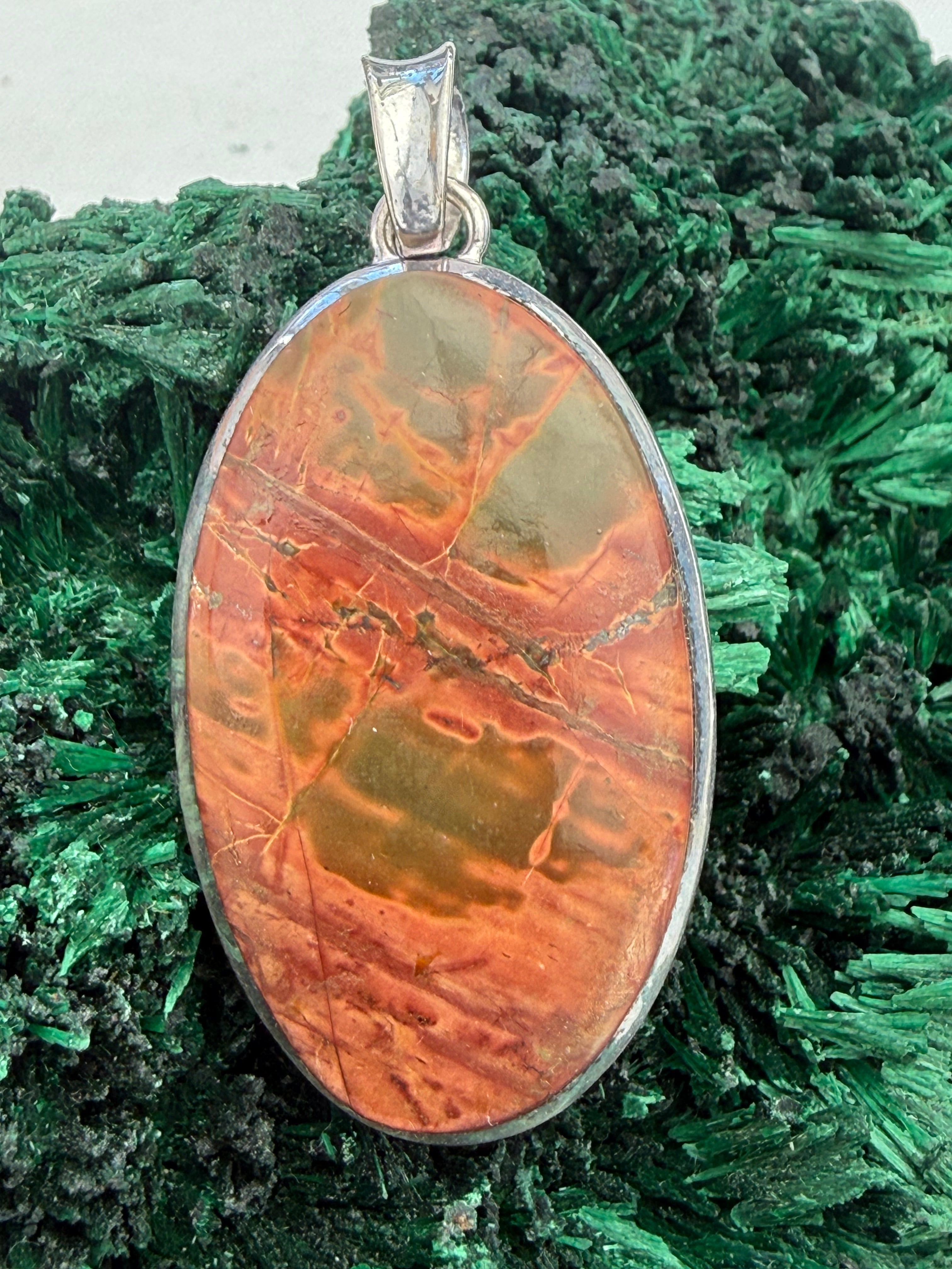 Cherry Creek Serenity Silver Pendant 40mmx25mm Crystal Wellness