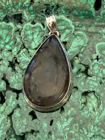 Earth’s Harmony Tube Agate Pendant 34mmx18mm Crystal Wellness