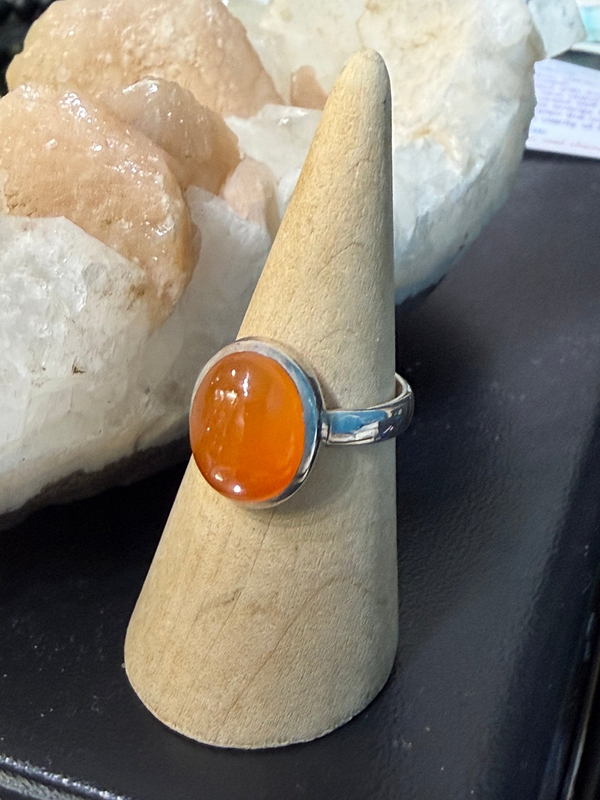 Carnelian Ring, size 9 – A Flame of Confidence & Creative Vitality Crystal Wellness