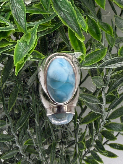Larimar Sterling Silver Men’s Ring – Size 5 Crystal Wellness