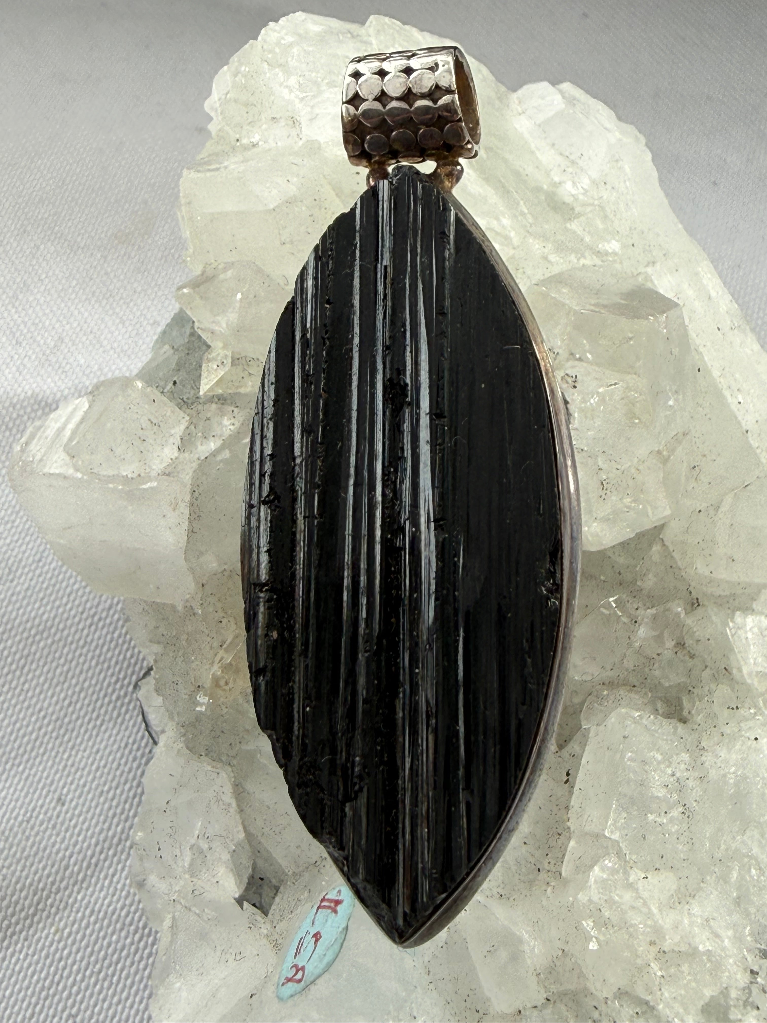 Black Tourmaline Sterling Silver Pendant — Shield of Protection & Grounding Crystal Wellness