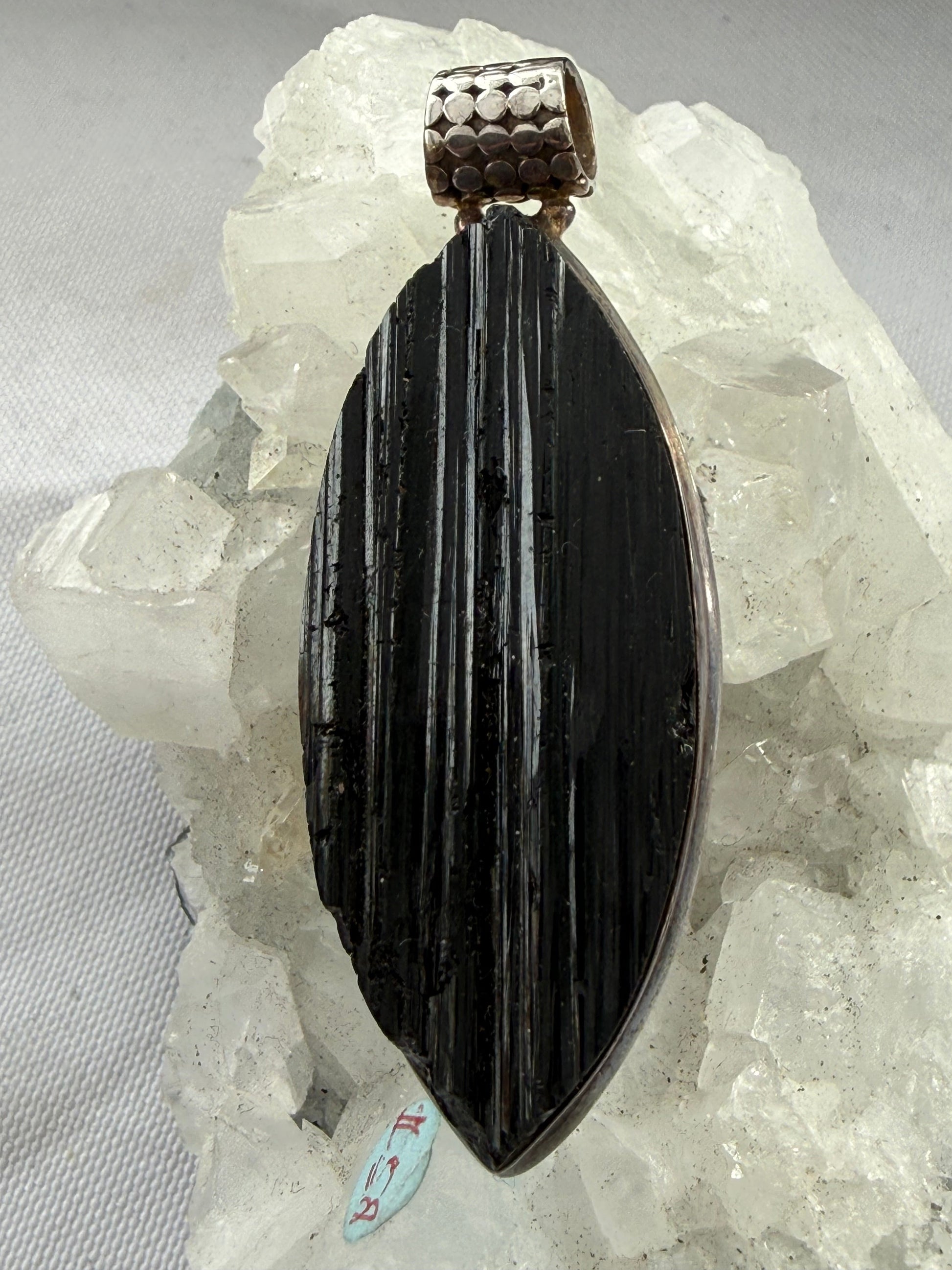 Black Tourmaline Sterling Silver Pendant — Shield of Protection & Grounding Crystal Wellness