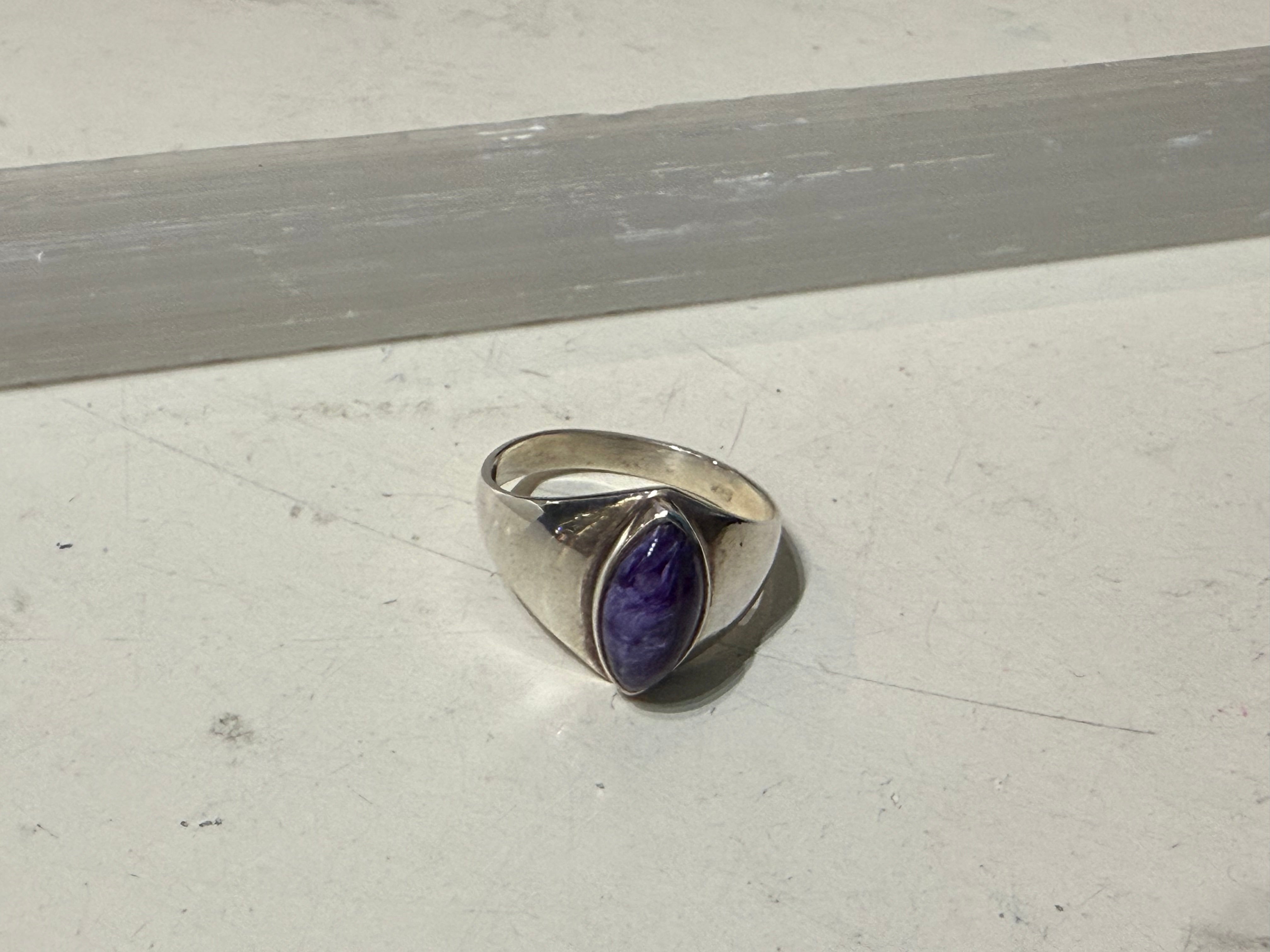 Charoite Ring, size 8– Stone of Transformation & Soul Wisdom Crystal Wellness