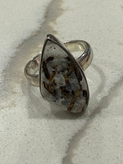 Astrophyllite Silver Ring – Size 8.5 Crystal Wellness