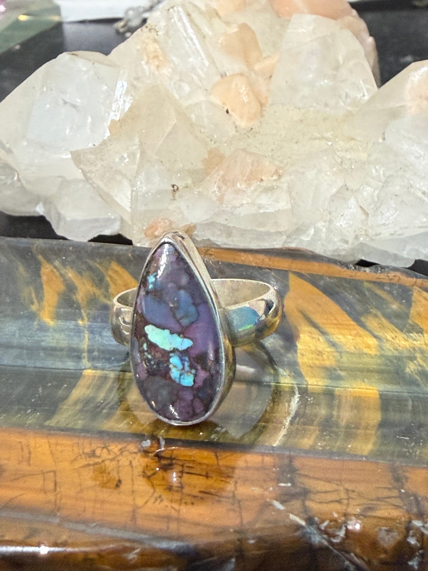 💙 Blue Copper Turquoise Ring — Stone of Truth & Protection, size 7.75 Crystal Wellness