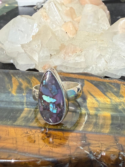 💙 Blue Copper Turquoise Ring — Stone of Truth & Protection, size 7.75 Crystal Wellness