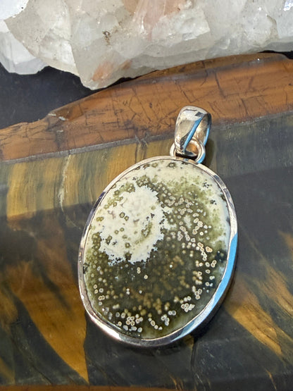 Ocean Jasper Pendant, 29mmx23mm Crystal Wellness
