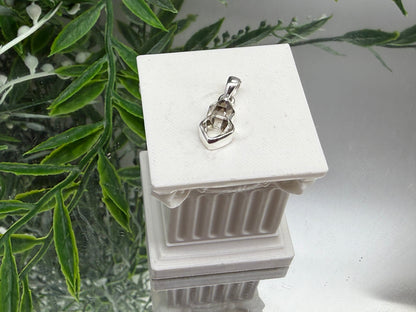 HERKIMER DIAMOND SILVER PENDANT — “Clarity, Light & Spiritual Connection”, 14mmx10mm Crystal Wellness