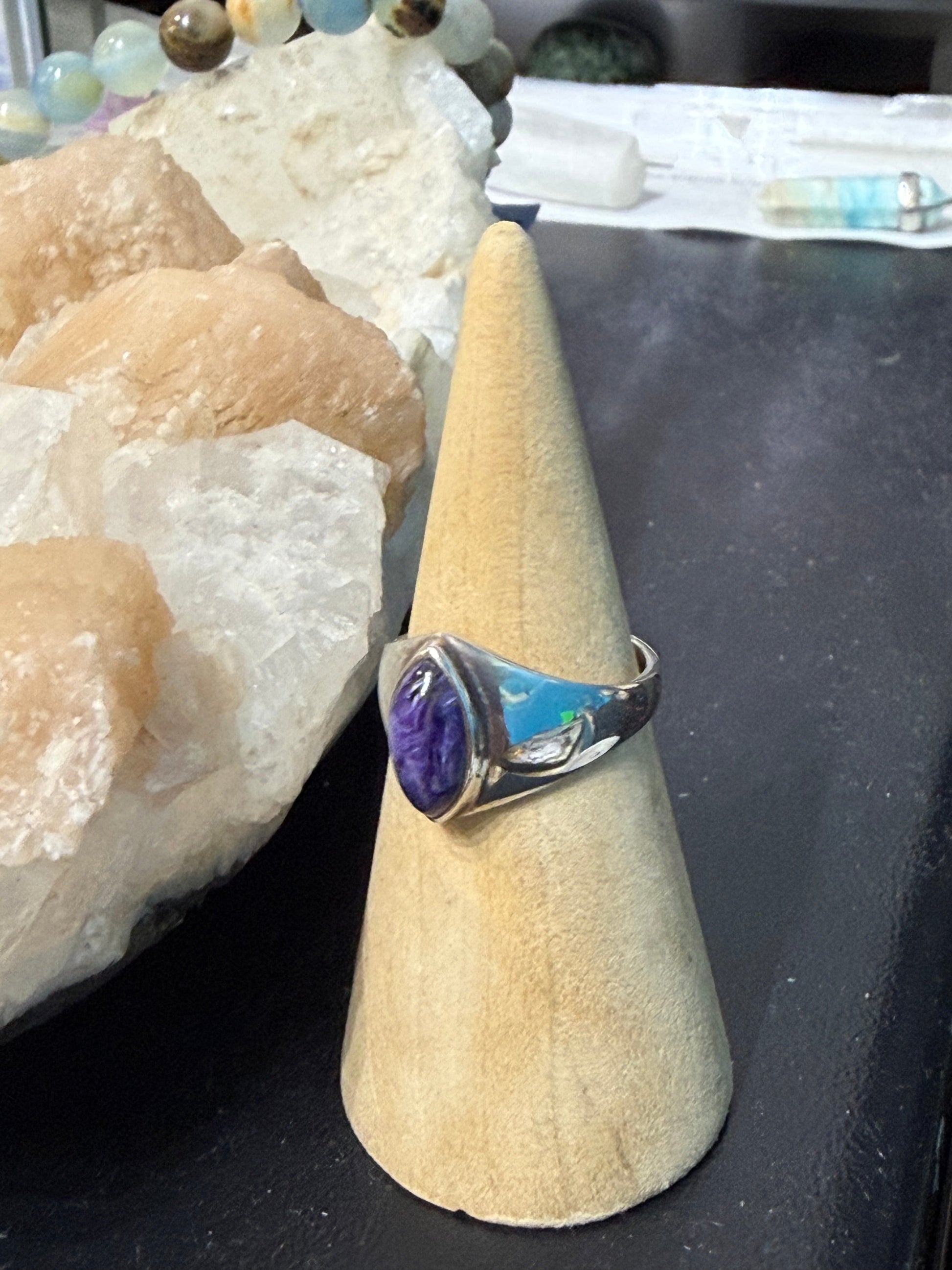 Charoite Ring, size 8– Stone of Transformation & Soul Wisdom Crystal Wellness