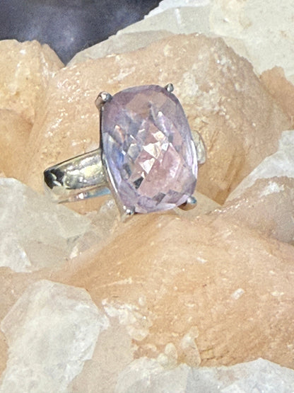 Lavender Serenity Amethyst Ring – Sterling Silver, Size 6.5 Crystal Wellness