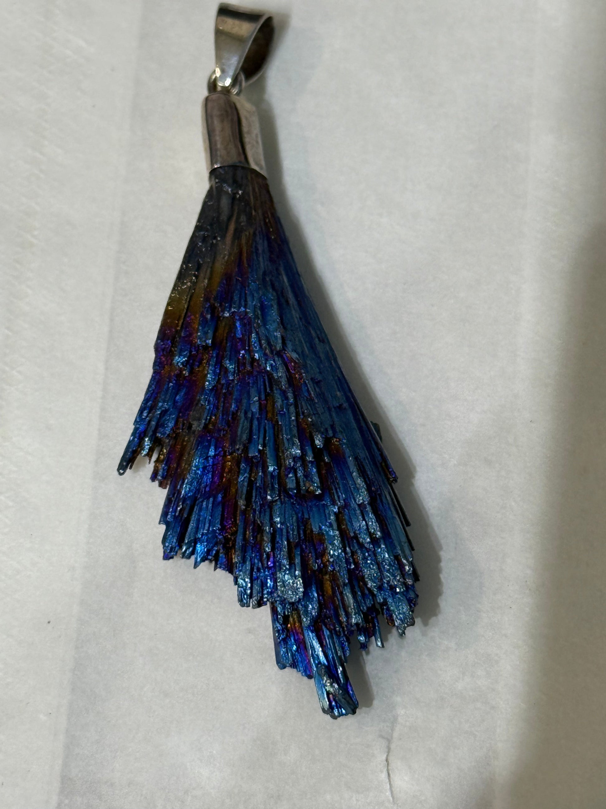 Titanium Kyanite Blade 925 Sterling Silver Pendant Crystal Wellness