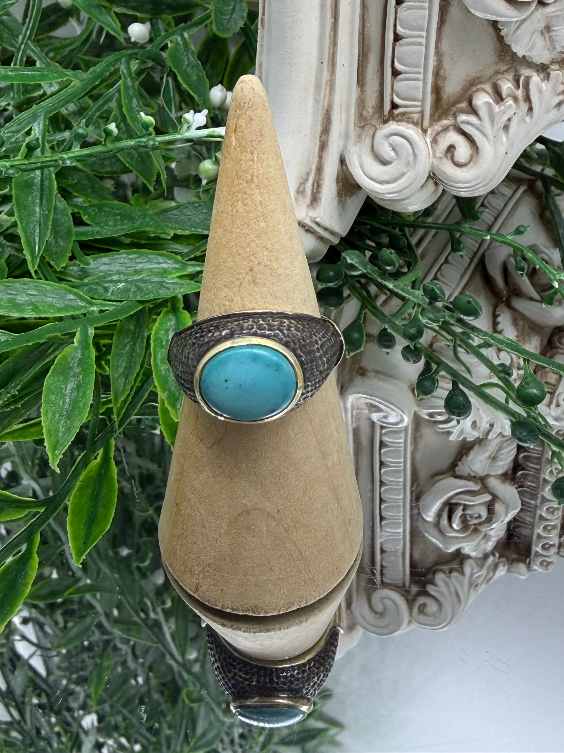 Turquoise Sterling Silver Men’s Ring – Size 9 | Stone of Wisdom & Authentic Expression Crystal Wellness
