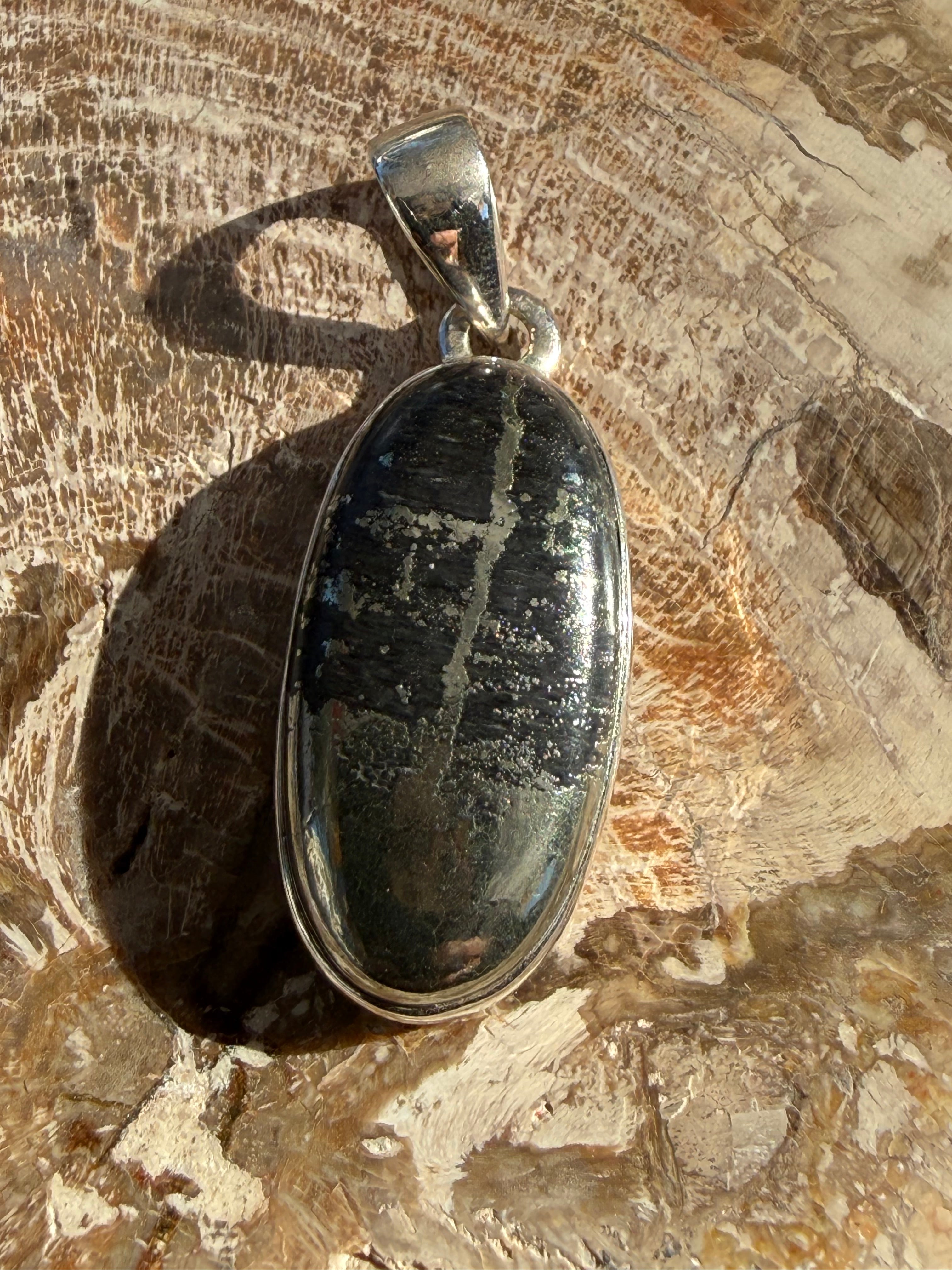 Magnetite Pyrite Oval Earrings Crystal Wellness