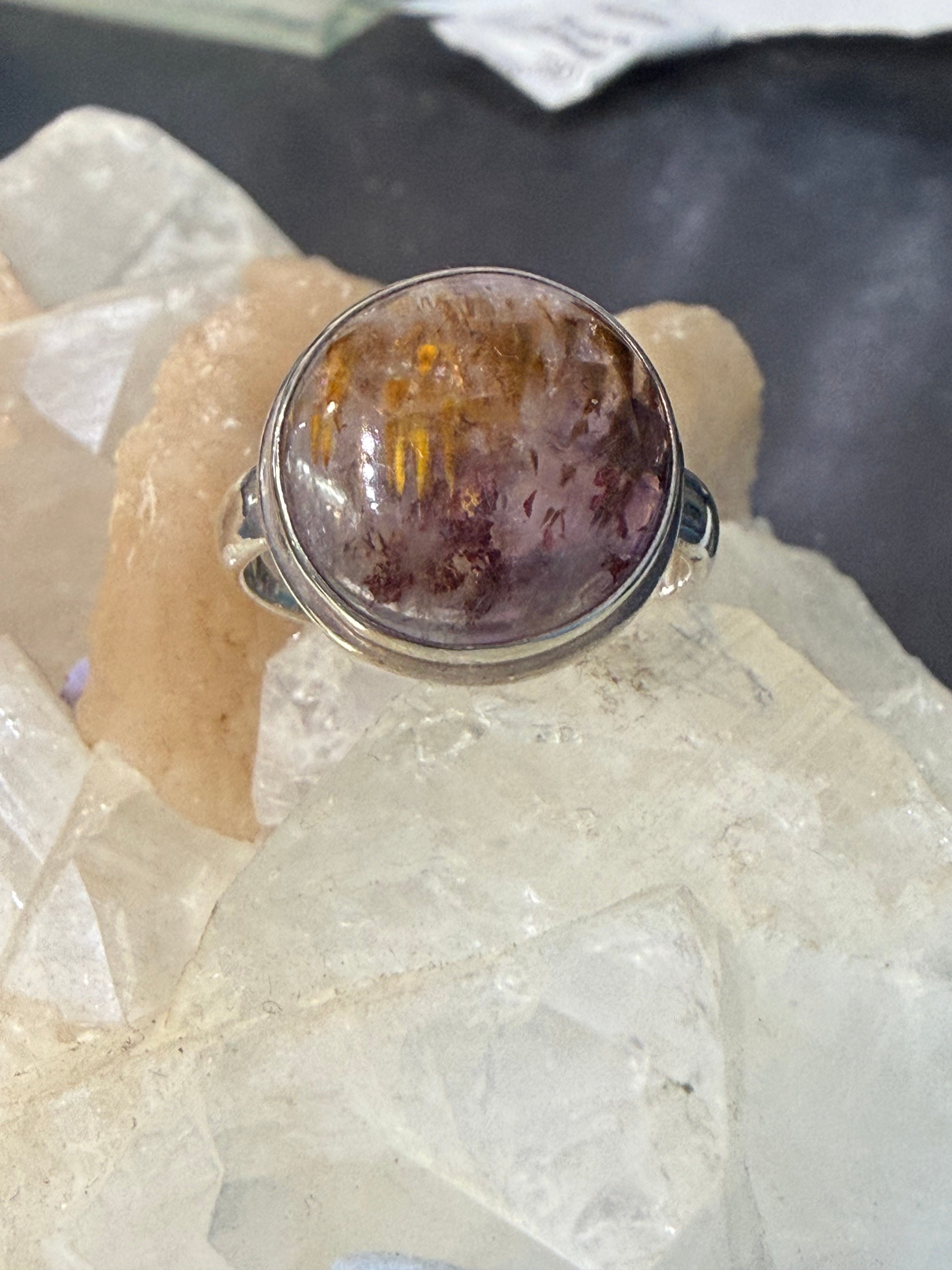 Super Seven Ring, size 10 – Spiritual Awakening, Harmony & Manifestation Crystal Wellness