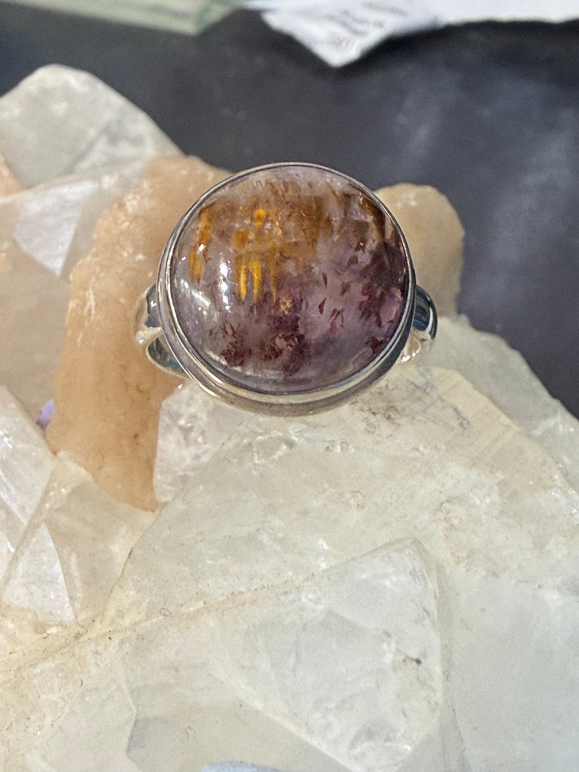Super Seven Ring, size 10 – Spiritual Awakening, Harmony & Manifestation Crystal Wellness