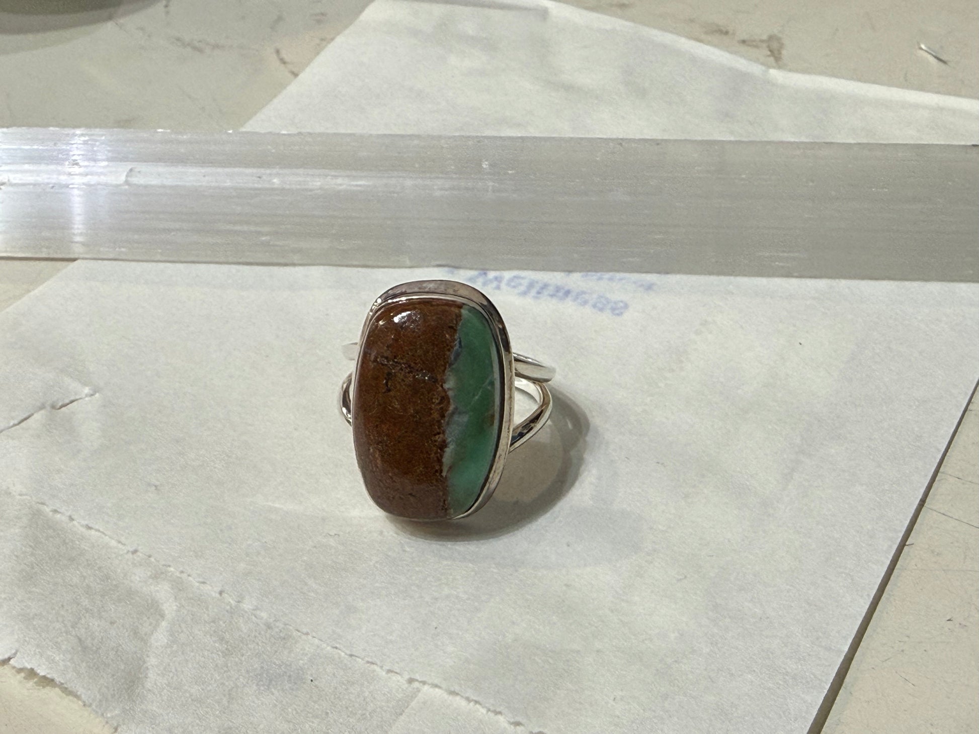Boulder Chrysoprase Ring – Stone of Hope & Heart Renewal, size 9 Crystal Wellness