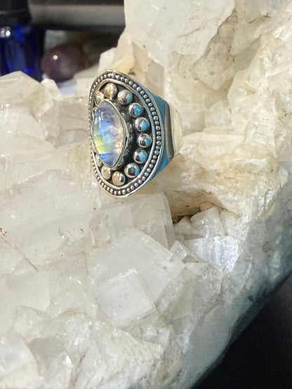 Moonlit Grace Moonstone Ring – Size 6 Crystal Wellness