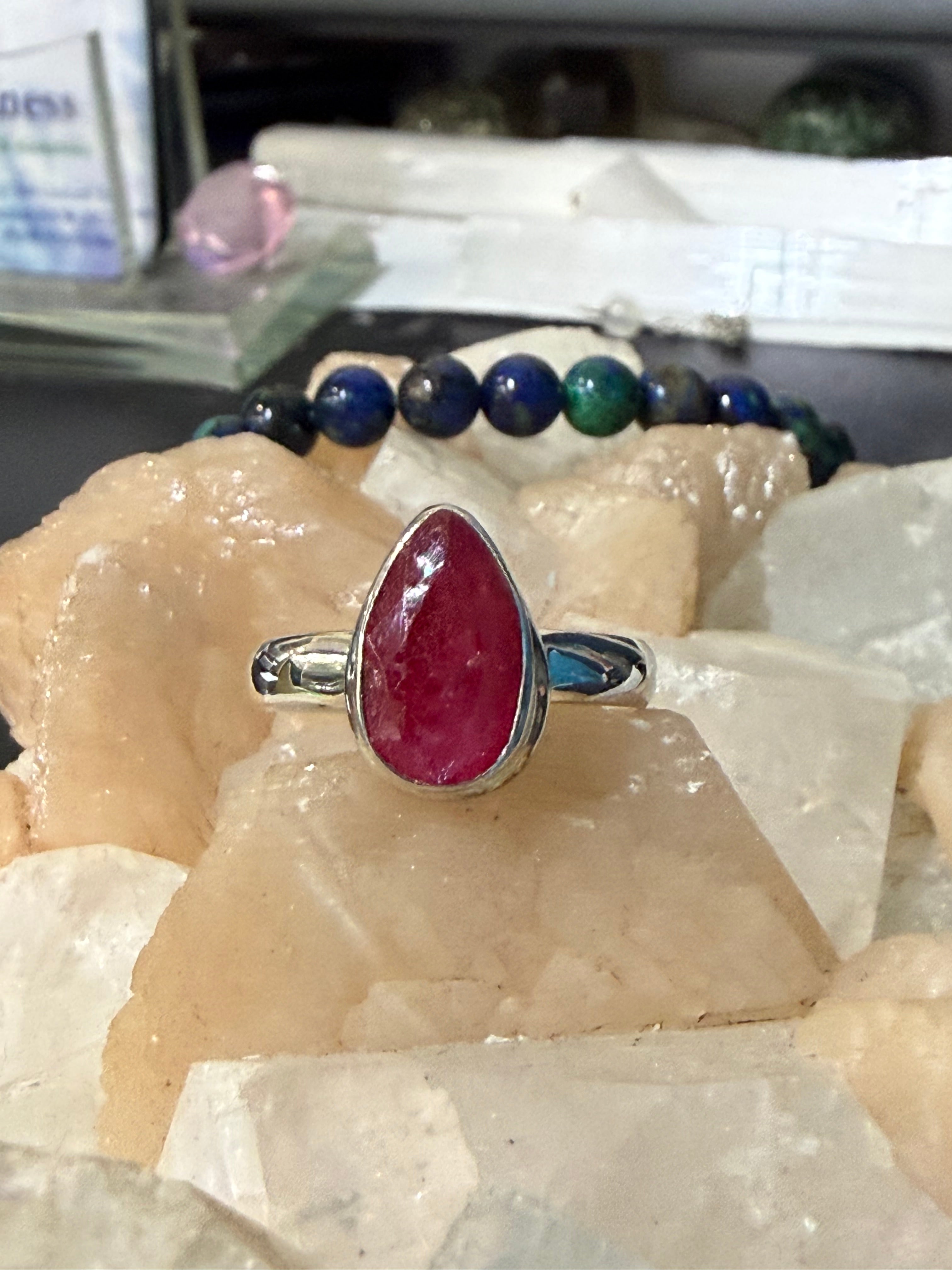 Ruby Ring, size 9  — The Stone of Passion & Vitality Crystal Wellness