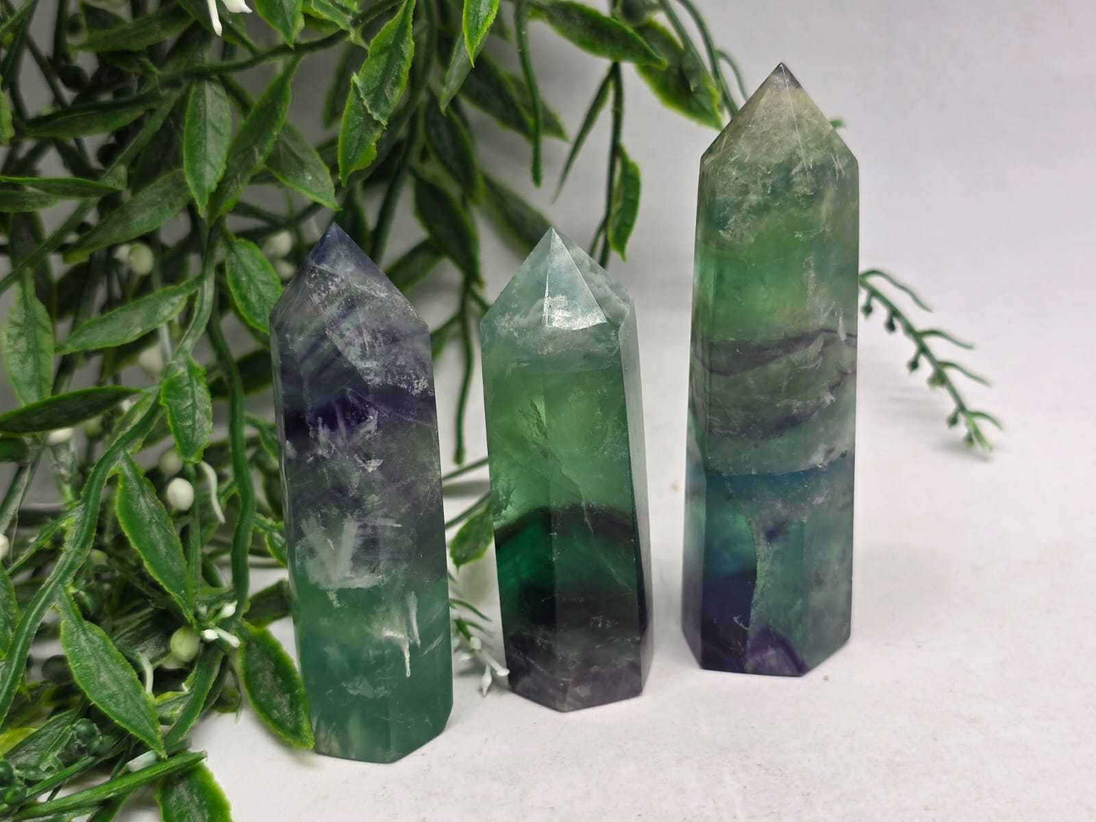 Multicolour Fluorite Point Crystal Wellness