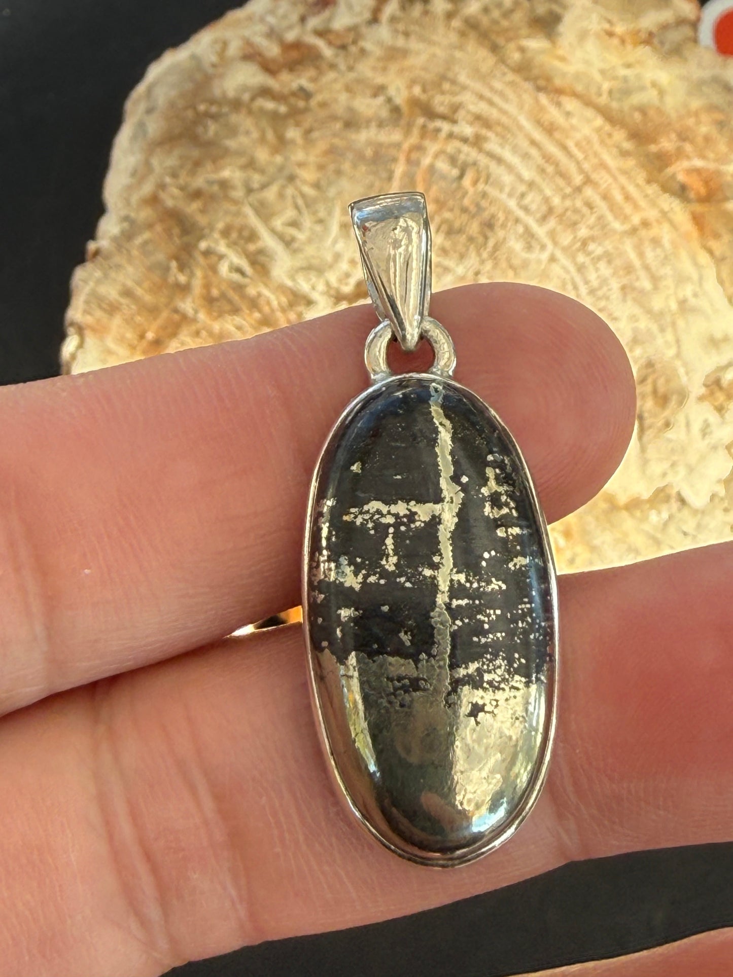 Magnetite Pyrite Oval Earrings Crystal Wellness