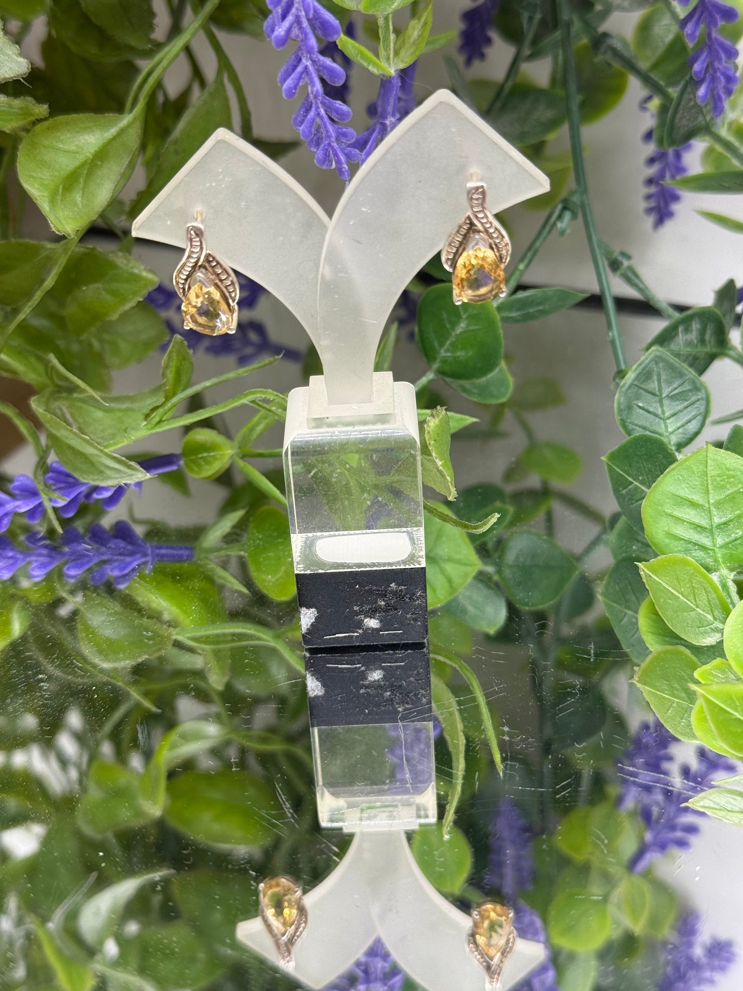 Citrine Sunshine Earrings, 19mmx9mm Crystal Wellness