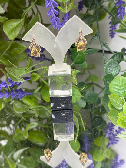 Citrine Sunshine Earrings, 19mmx9mm Crystal Wellness