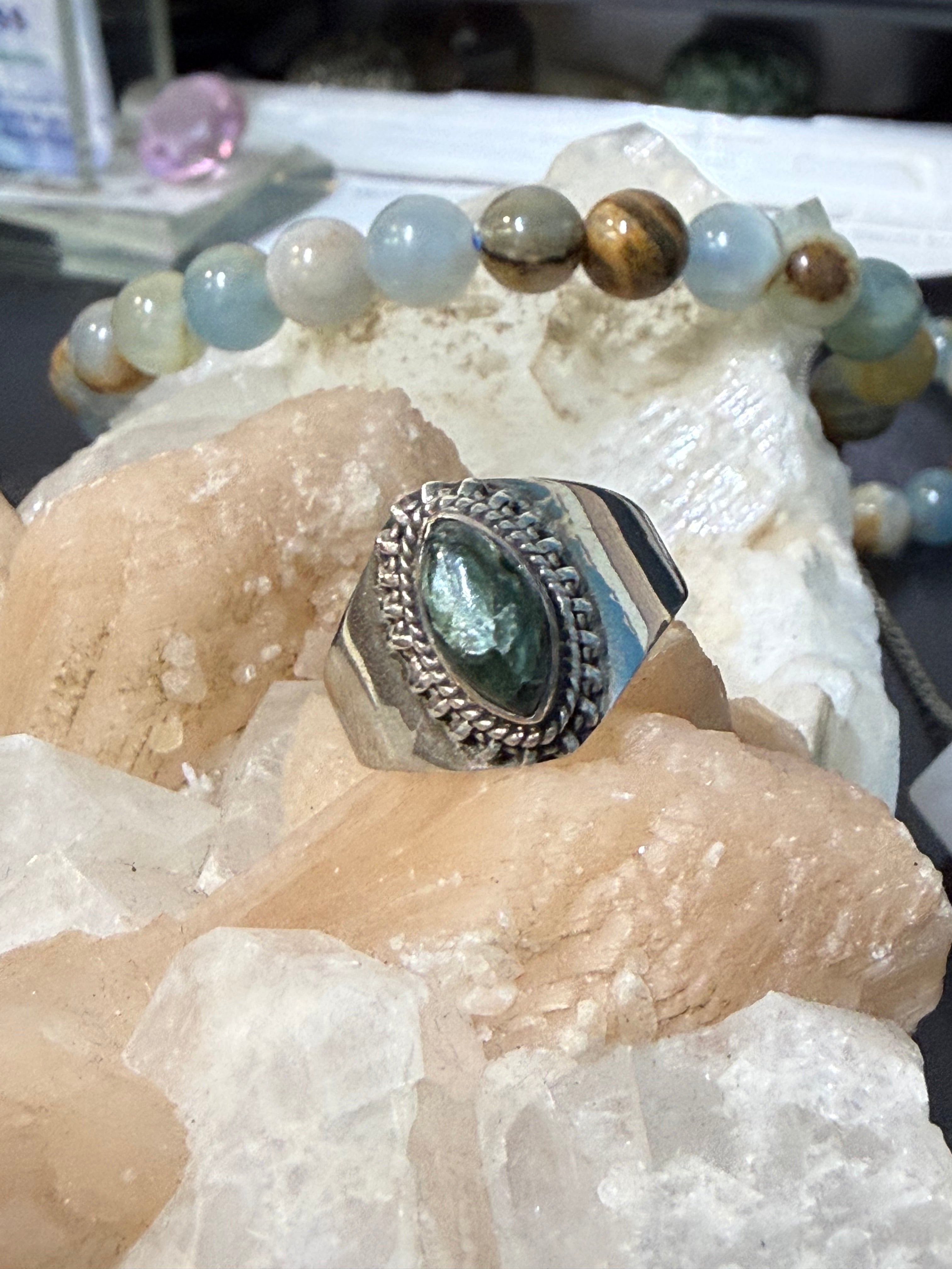 Seraphinite Ring, size 8
Wings of Healing & Spiritual Light Crystal Wellness