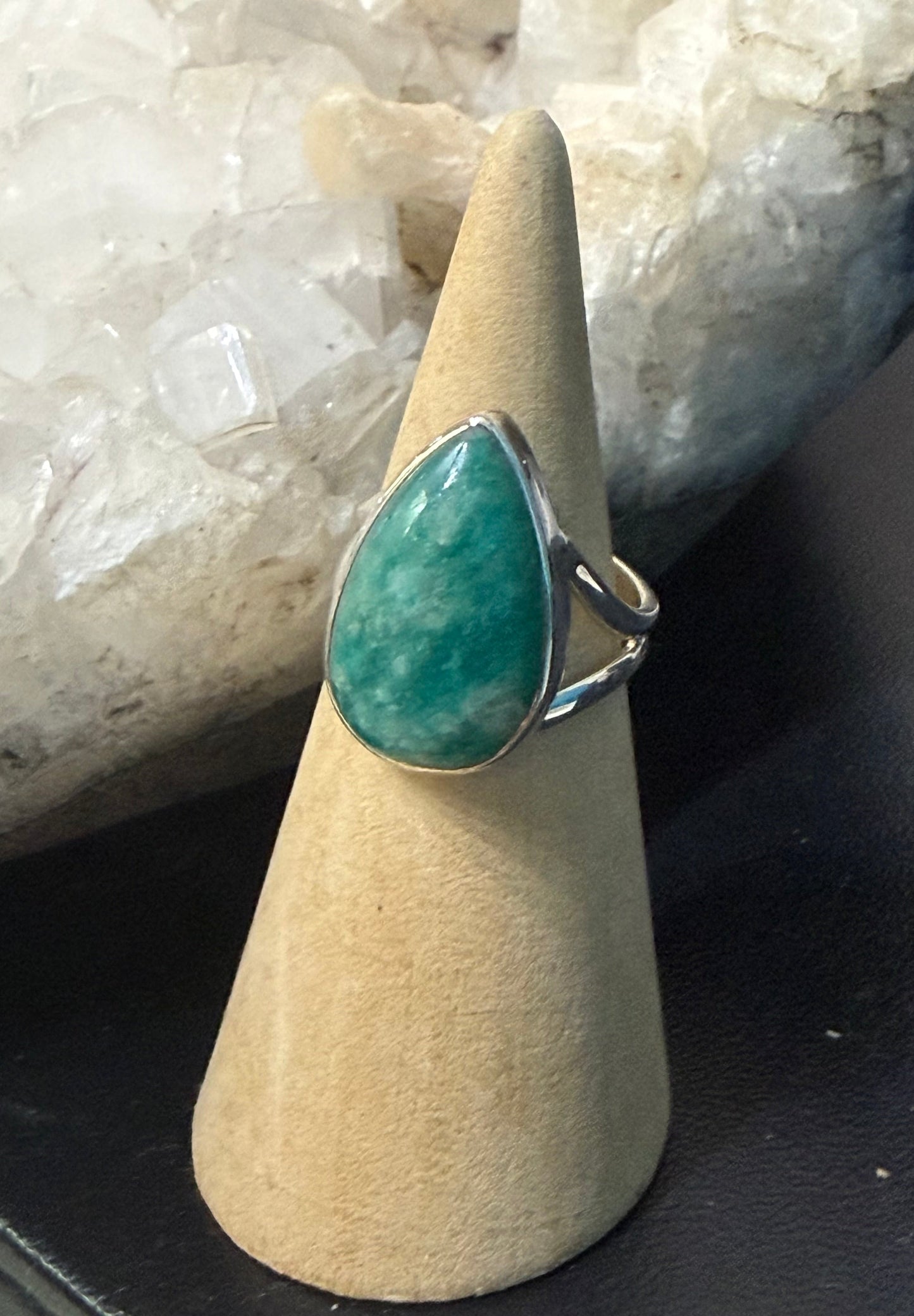 Chrysocolla Serenity Ring – Sterling Silver Size 6 Crystal Wellness
