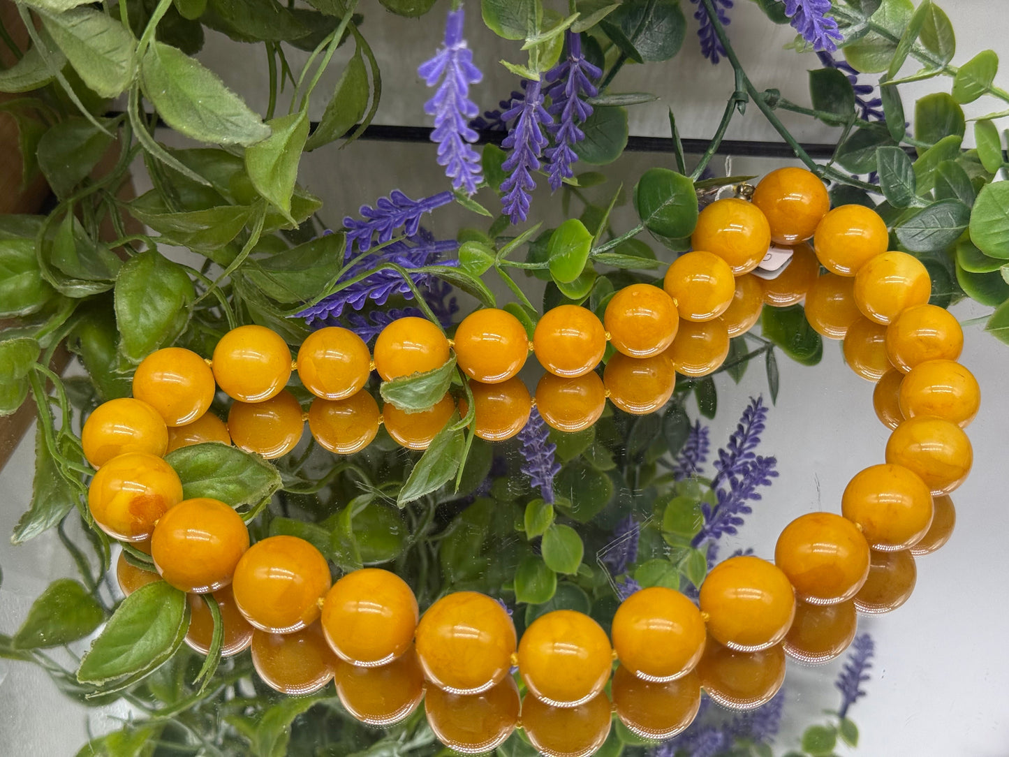 Butterscotch Amber 21mm Bead Necklace — Golden Glow & Timeless Warmth, 52cm Crystal Wellness