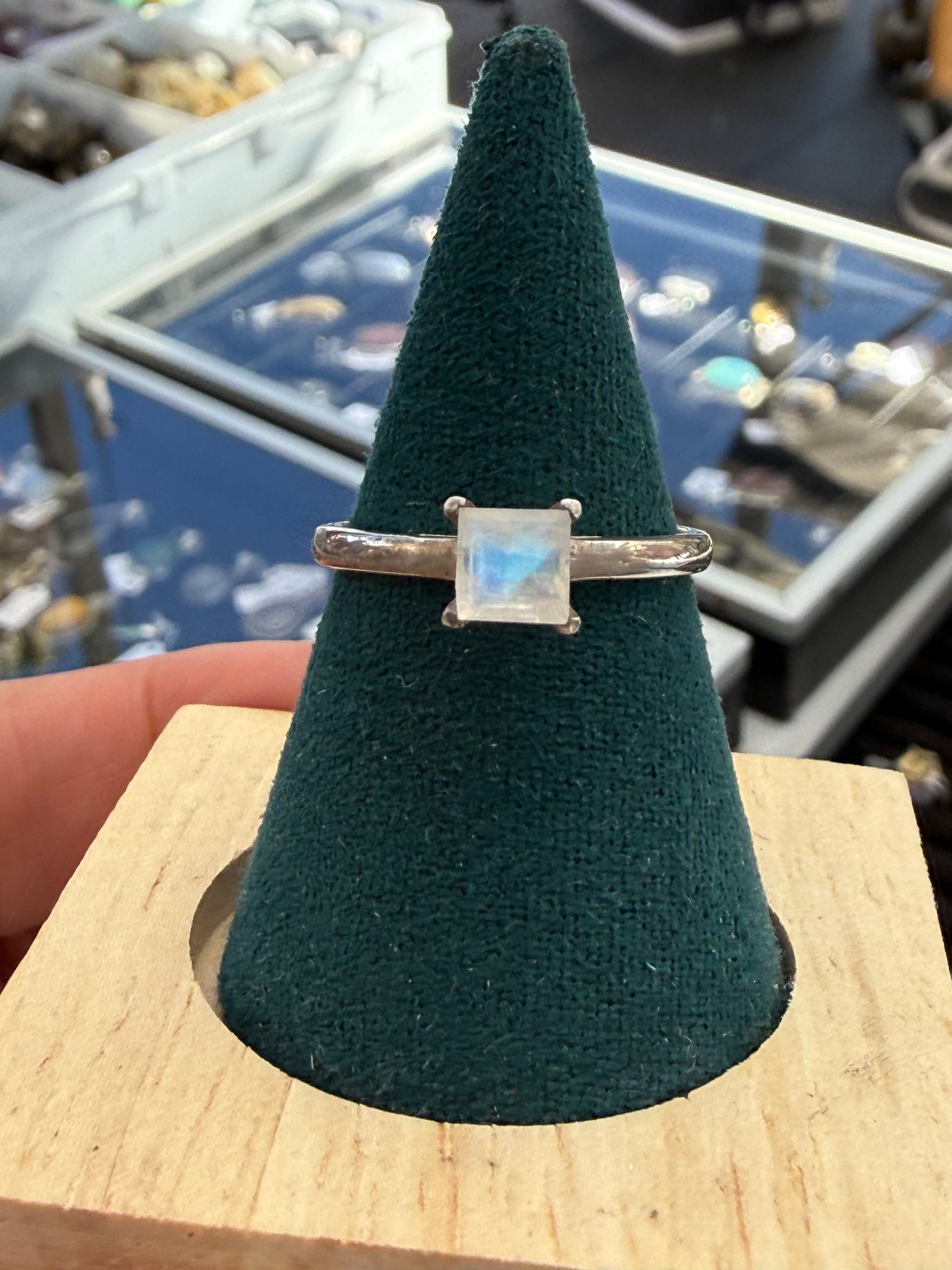 Moonstone Ring — The Stone of Intuition & Divine Feminine Energy, size 8 Crystal Wellness