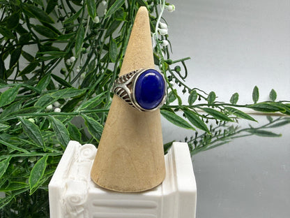 Lapis Lazuli Sterling Silver Ring Size 8 Crystal Wellness