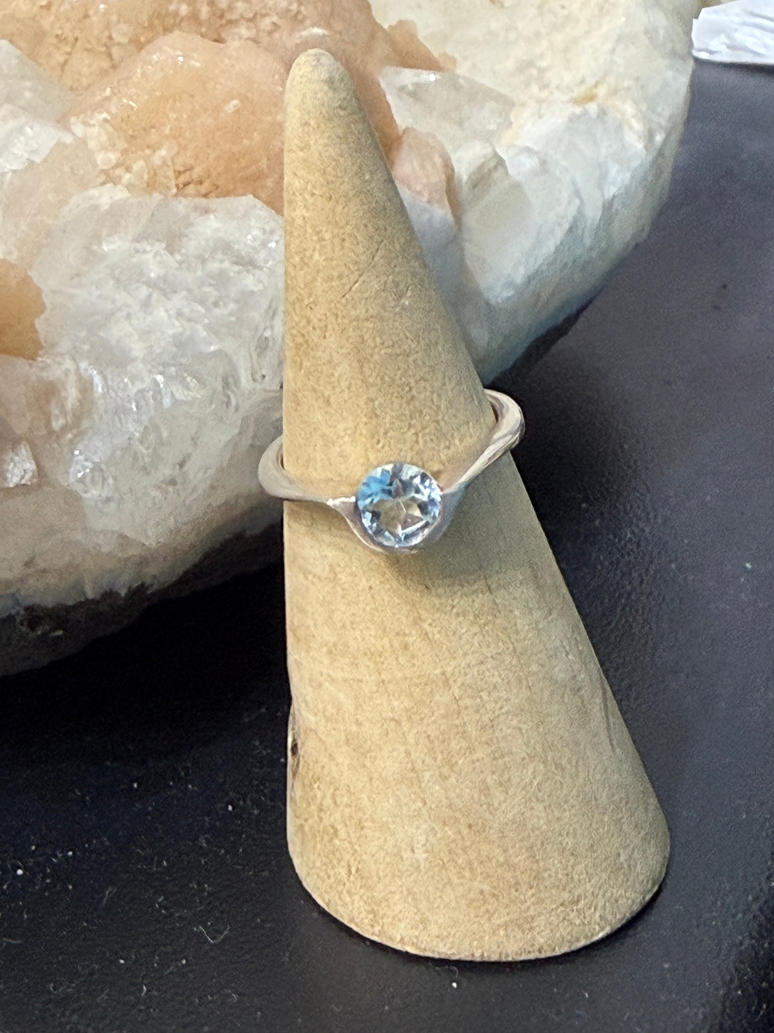 Blue Topaz Ring, size 6 Crystal Wellness