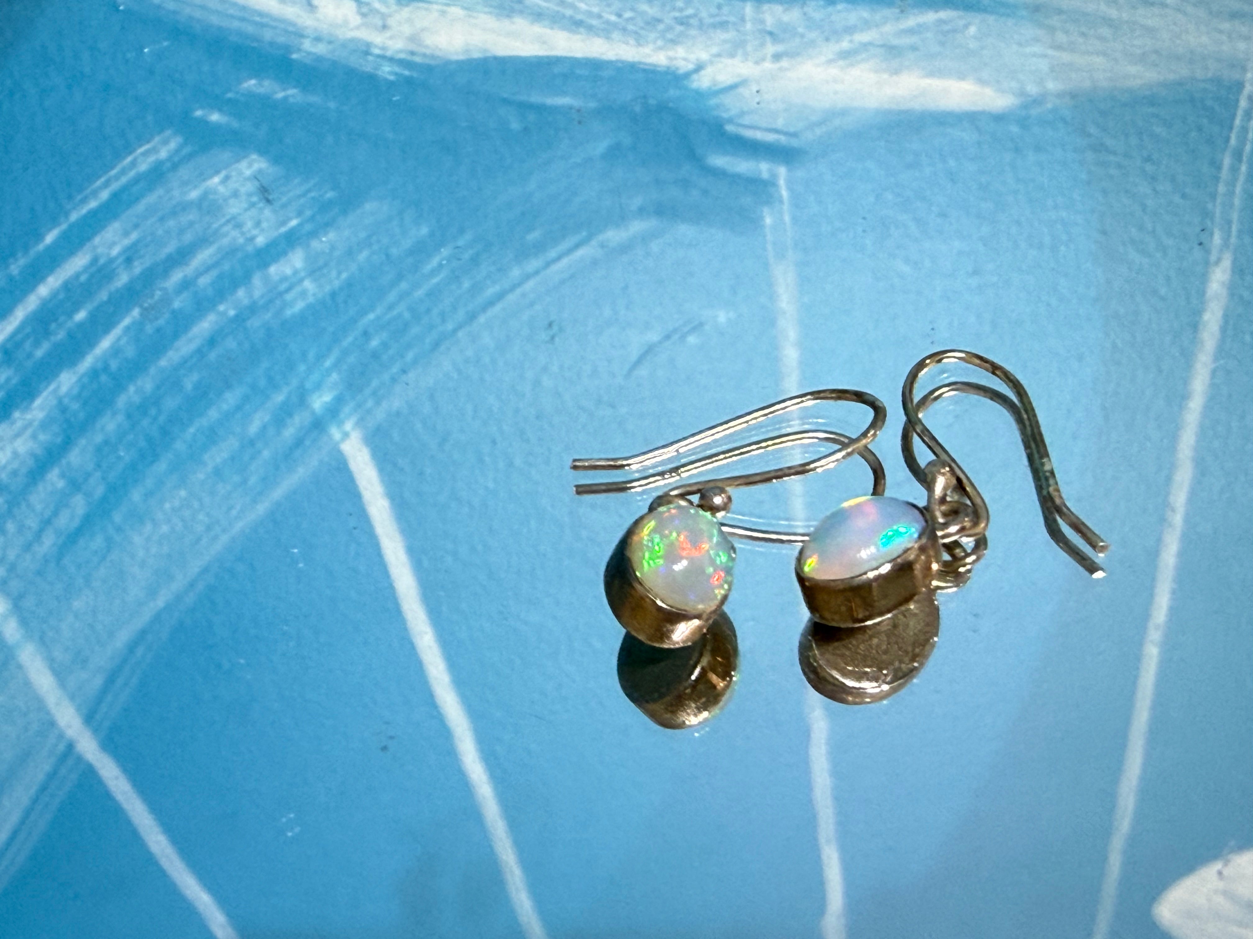 Ethiopian Opal Earrings — A Dance of Light and Possibility, 8mmx7mm Crystal Wellness