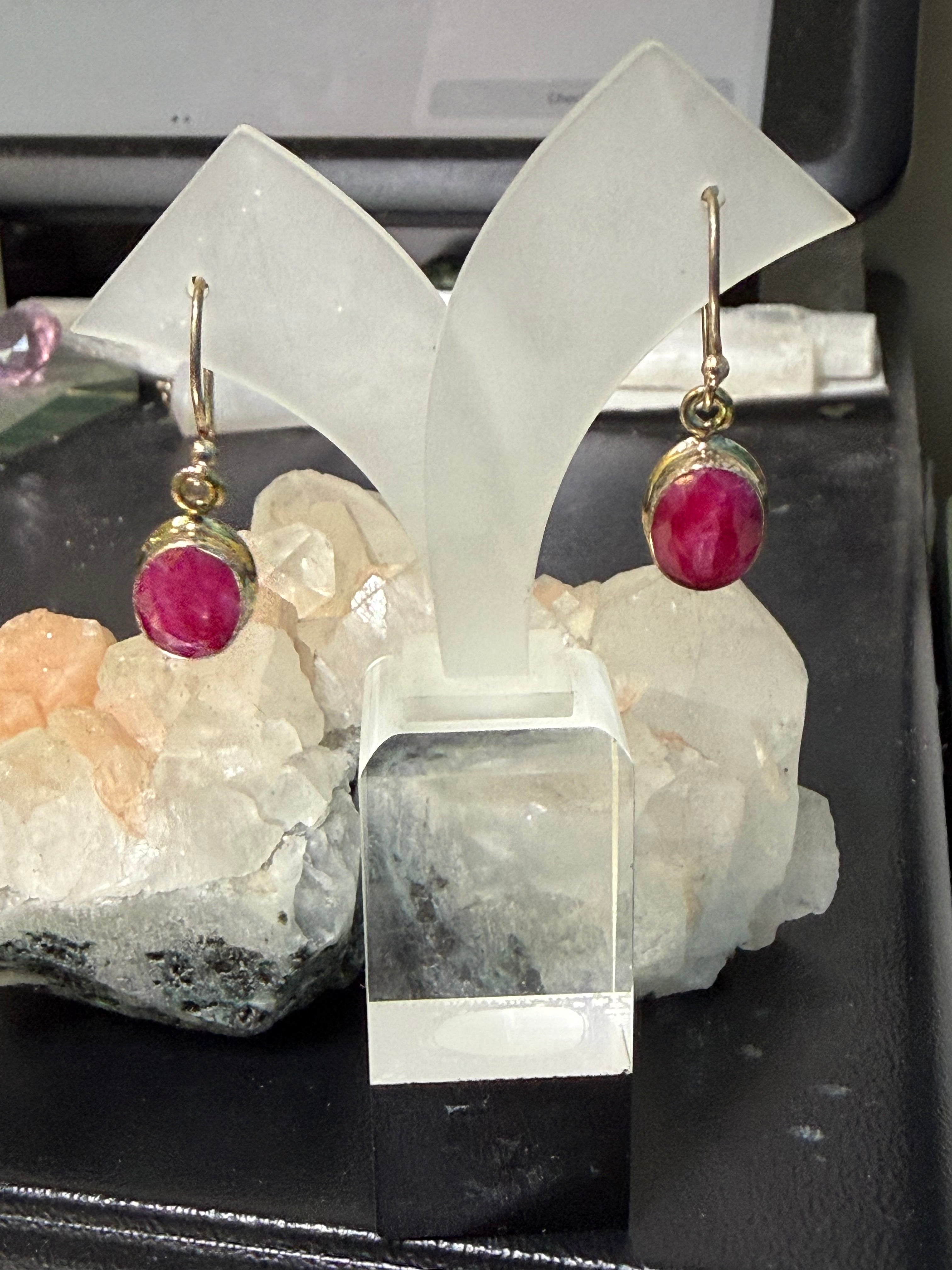 Ruby Earrings – Passion, Courage & Heart’s Fire, 12mmx9mm Crystal Wellness