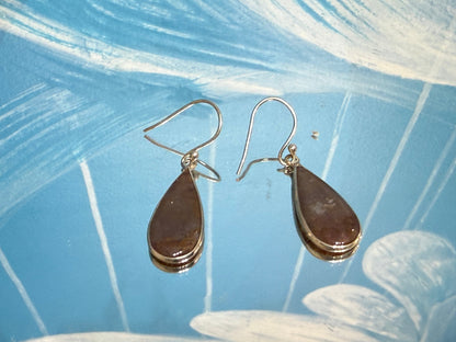 Bloodstone Earrings – Courage, Strength & Vitality, 24mmx12mm Crystal Wellness