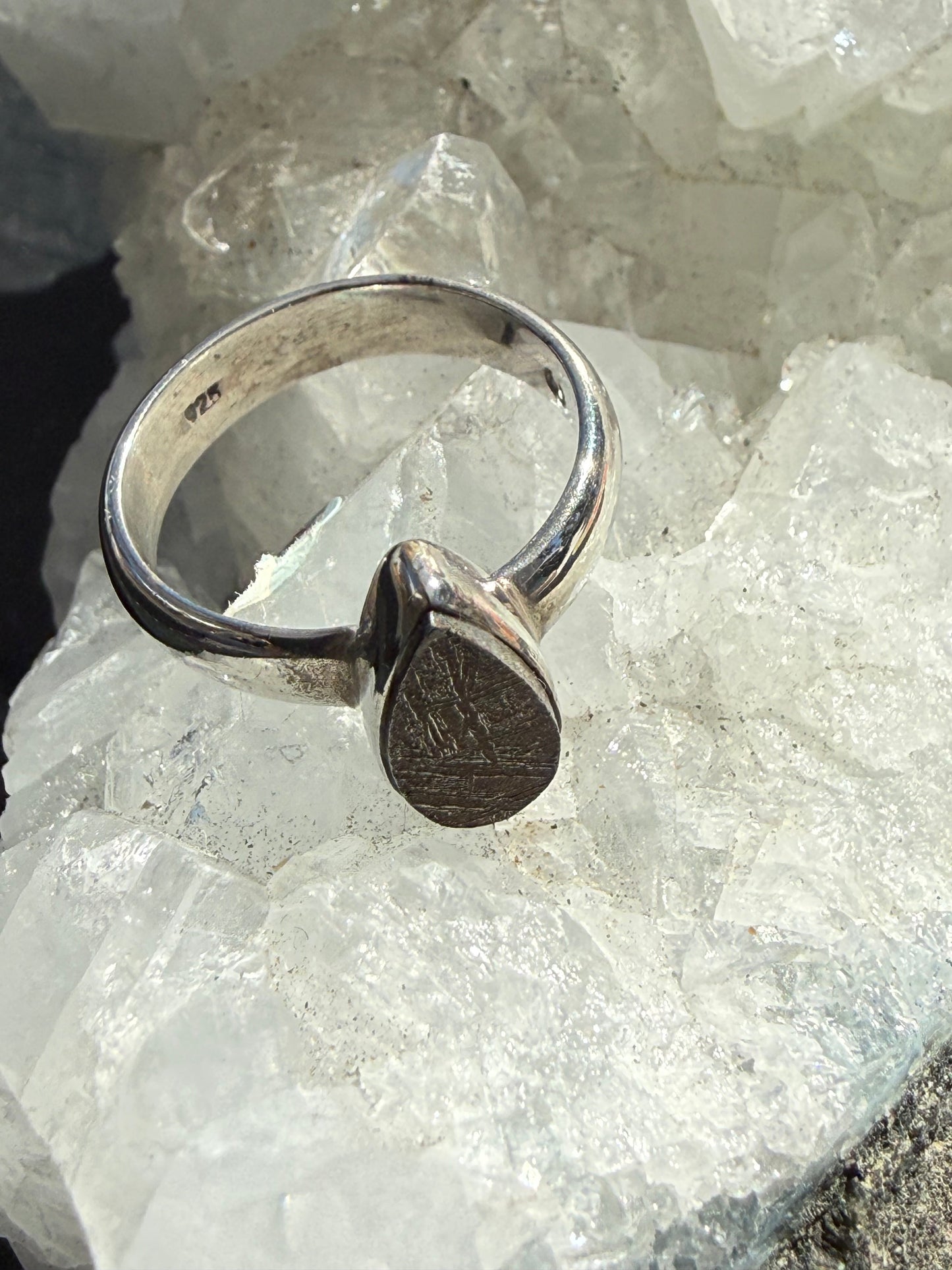 Gibeon Meteorite Ring, size 5  – Cosmic Wisdom & Ancient Strength Crystal Wellness