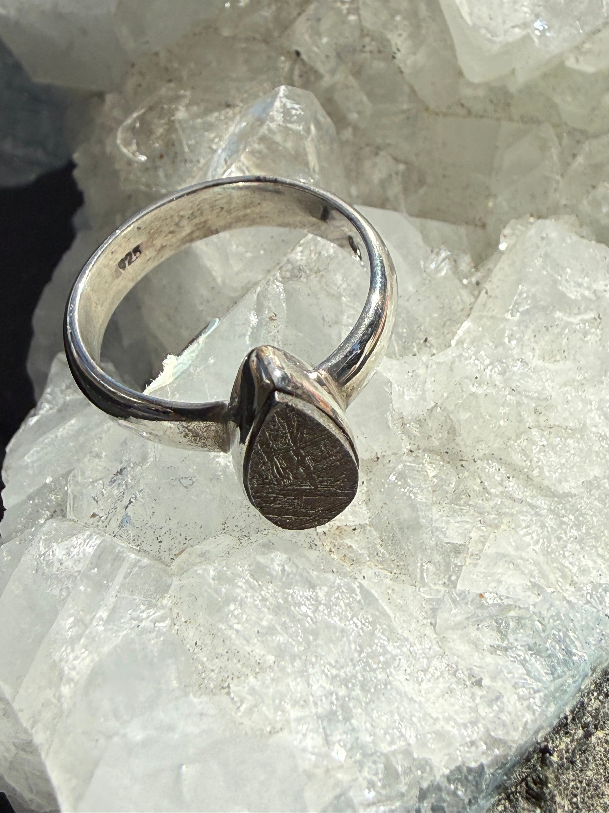 Gibeon Meteorite Ring, size 5  – Cosmic Wisdom & Ancient Strength Crystal Wellness