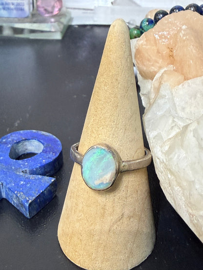 Australian Opal Ring, size 10 — A Glimpse of the Australian Sky Crystal Wellness