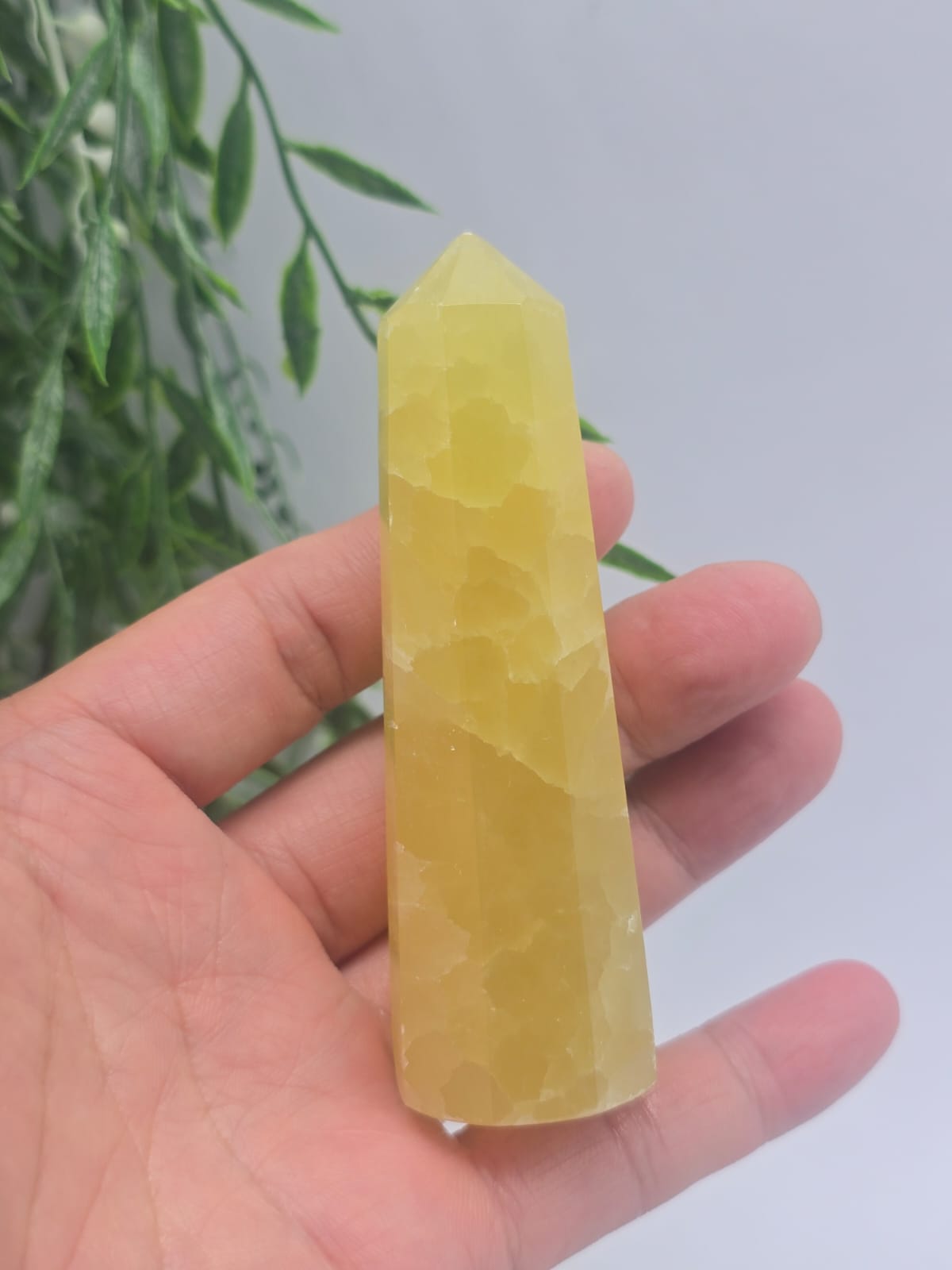 Lemon Calcite Point Crystal Wellness