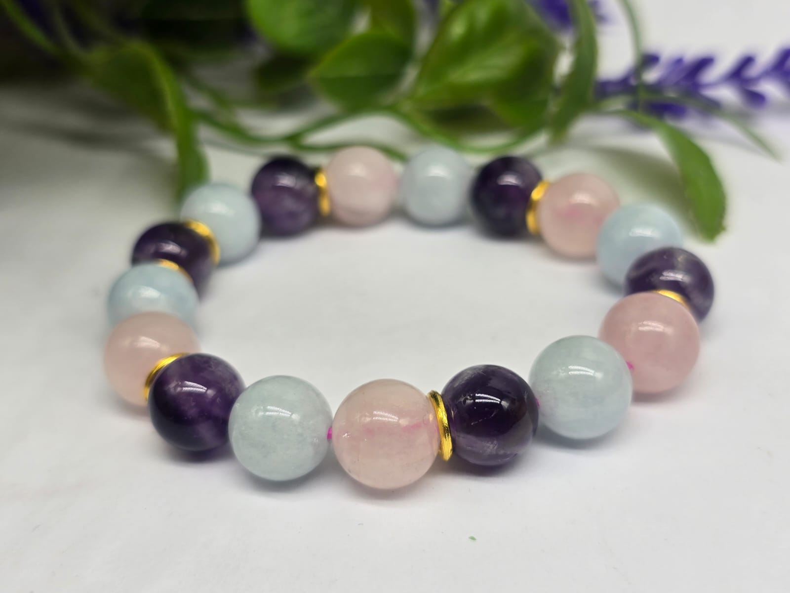 Sacred Tranquility Bead Bracelet 10mm Crystal Wellness
