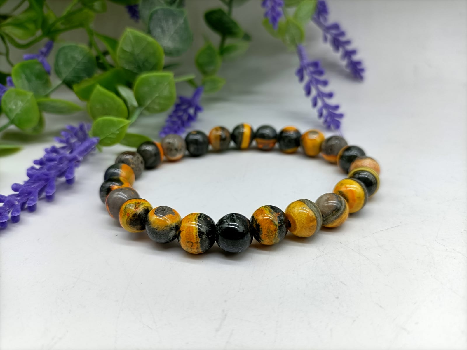 Bumblebee Jasper Beads Bracelet 8mm High Quality
