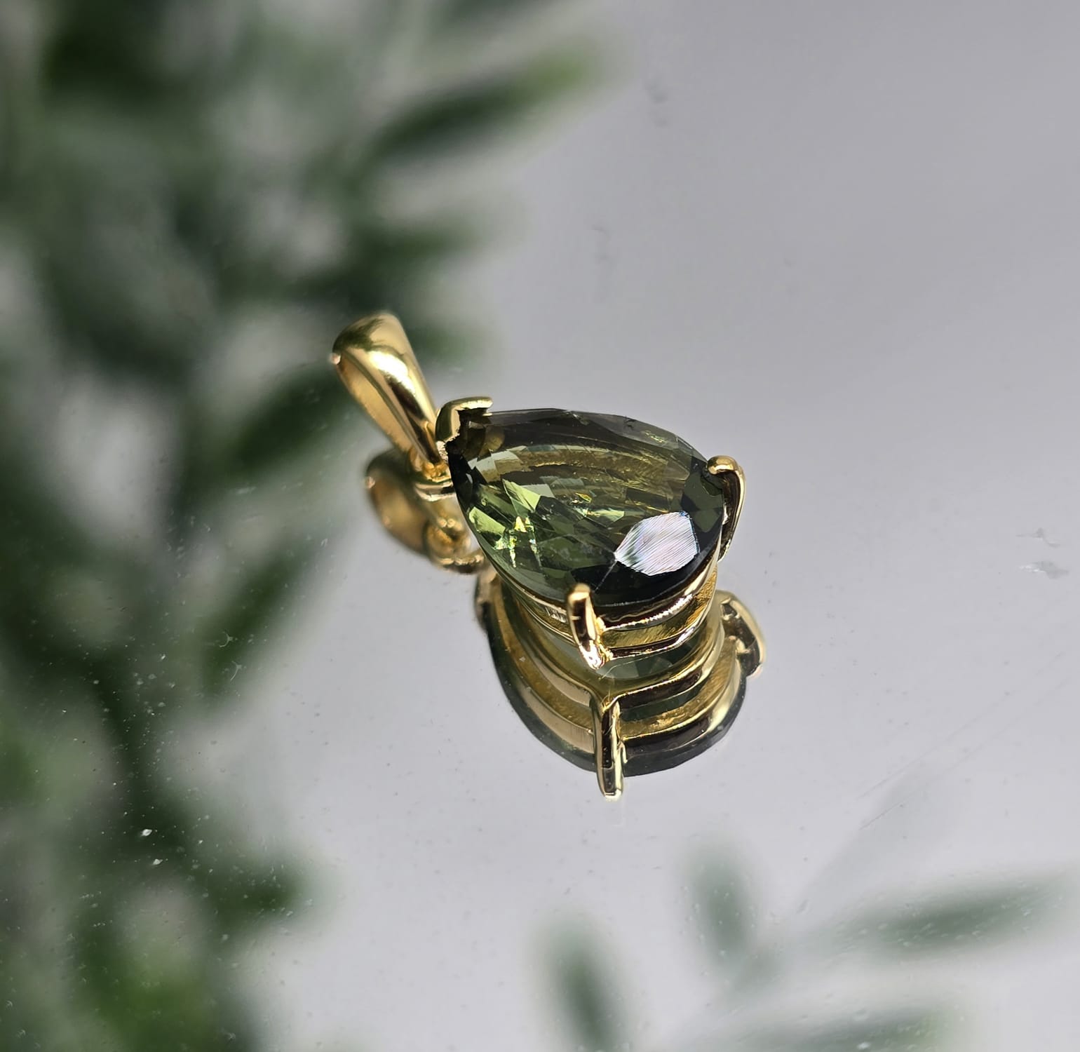 Authentic Moldavite Faceted Pendant 3.35ct Crystal Wellness