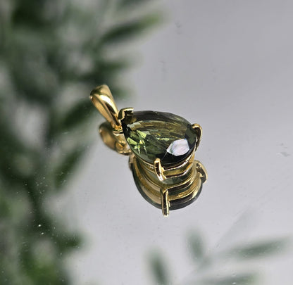 Authentic Moldavite Faceted Pendant 3.35ct Crystal Wellness