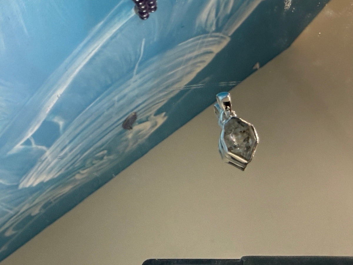 Herkimer Diamond Pendant – “Stone of Clarity, Light & Spiritual Awakening”, 17mmx10mm Crystal Wellness