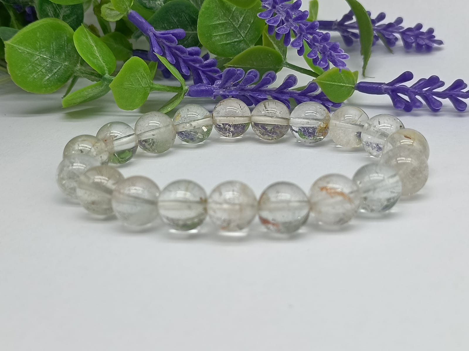 Natural White Topaz 10mm Beads Bracelets Crystal Wellness