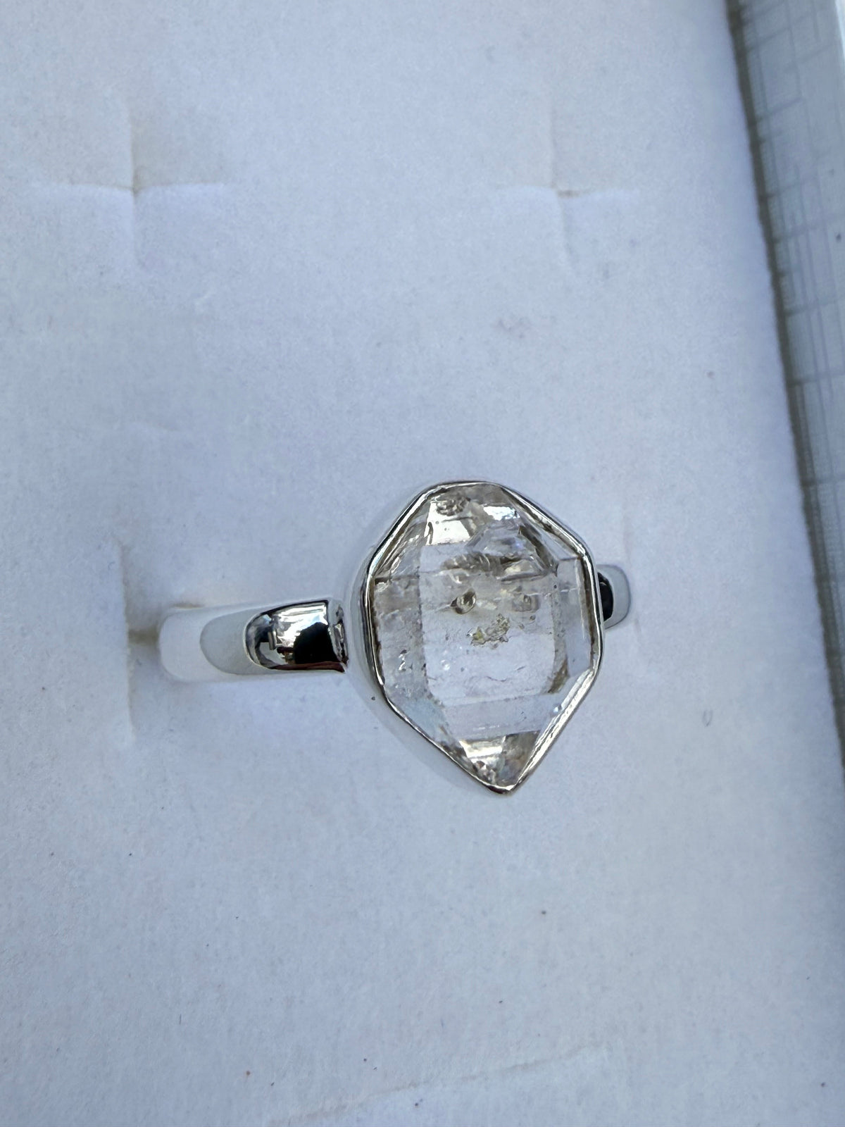 Herkimer Diamond Ring – Stone of Clarity, Amplification & Spiritual Awakening, size 7.5 Crystal Wellness