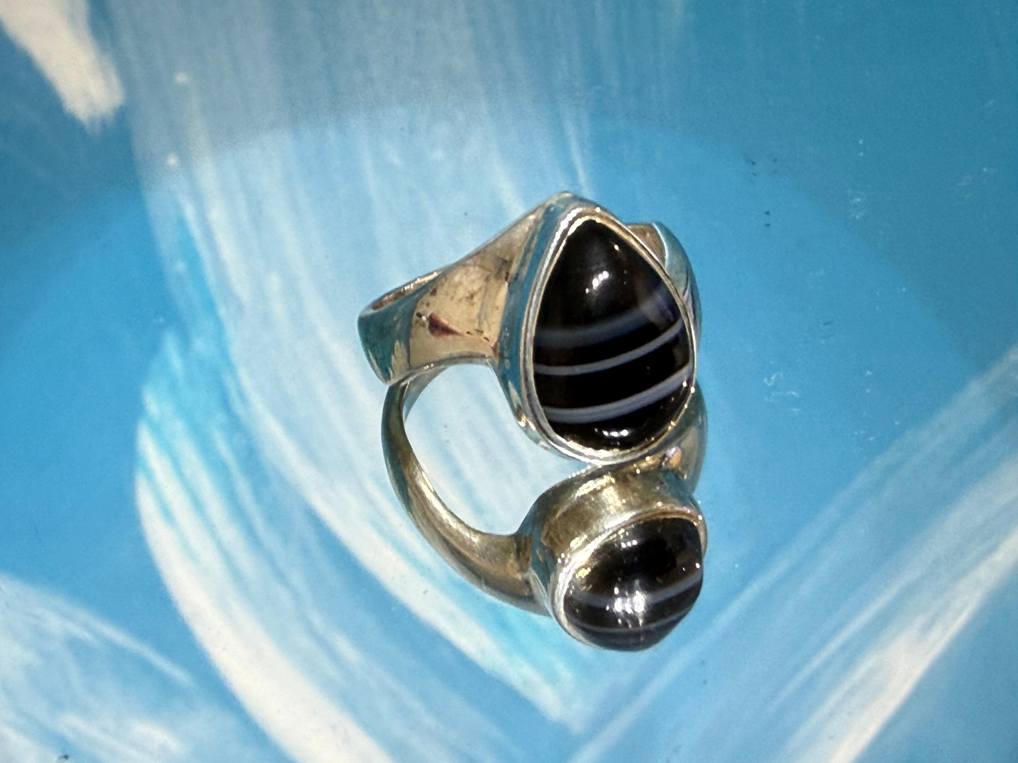 Black Agate Ring, size 7.5 – A Stone of Strength & Grounded Protection Crystal Wellness