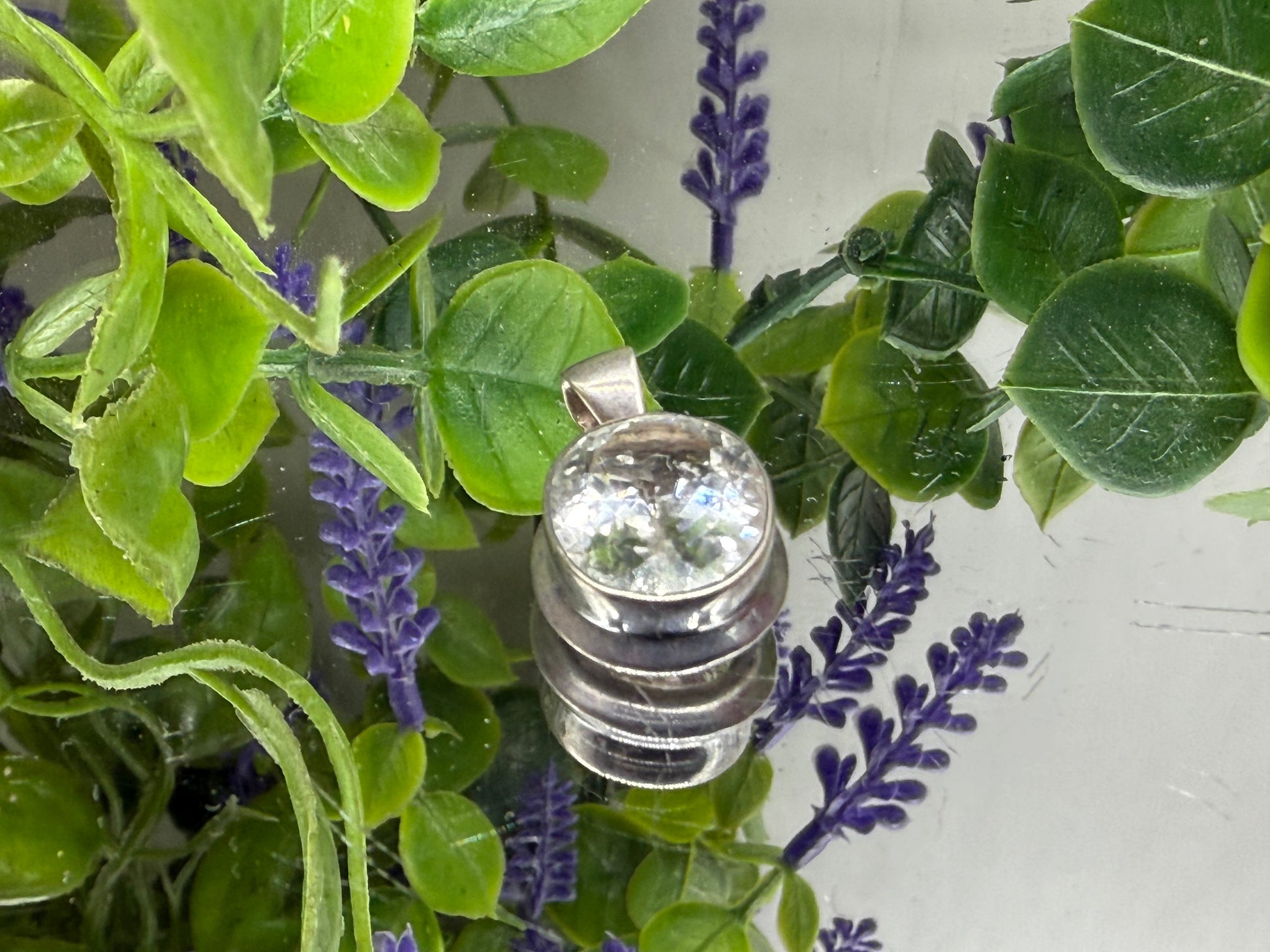 Clear Quartz Pendant, 15mmx14mm Crystal Wellness