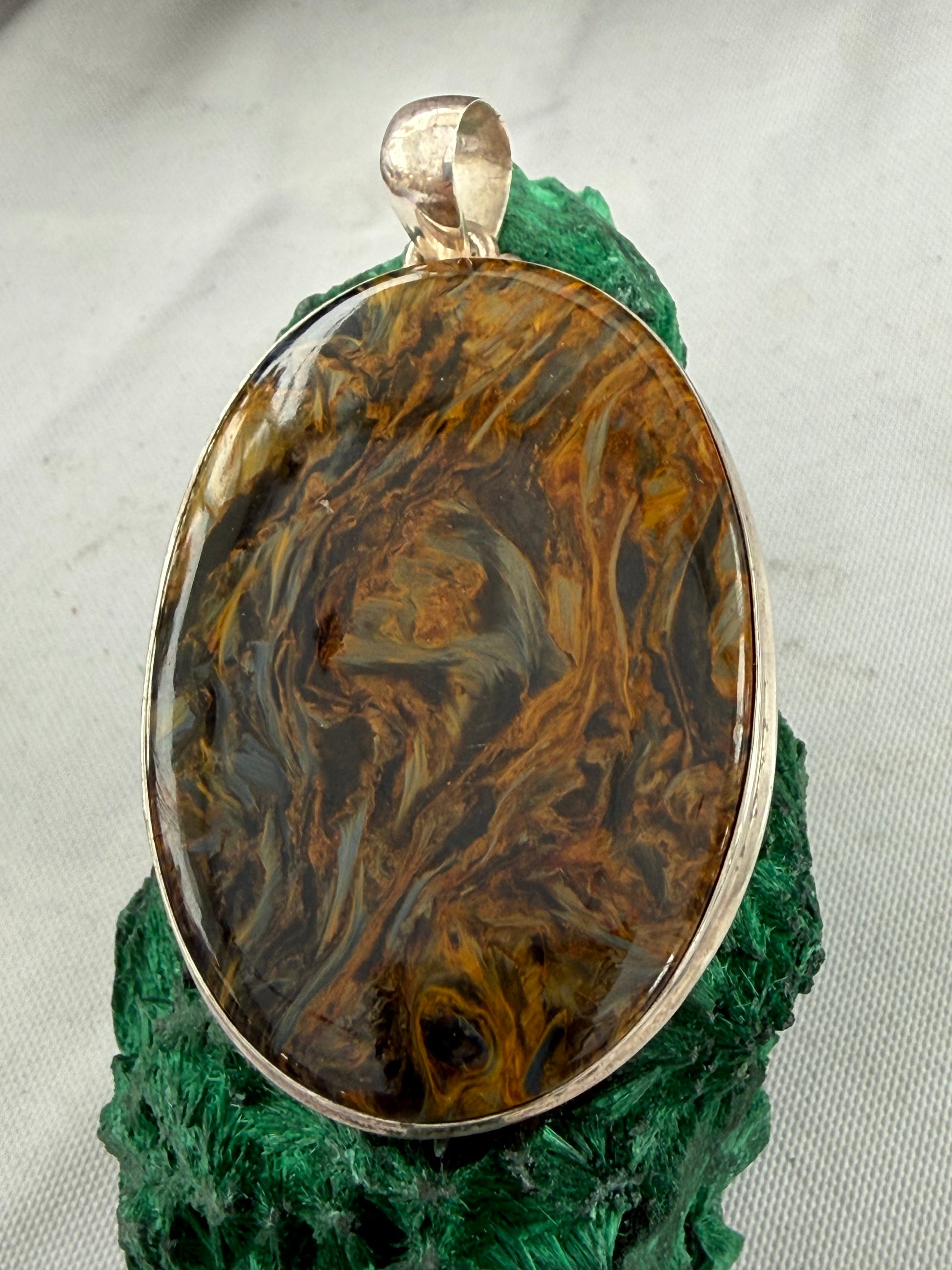 Pietersite Silver Pendant 45mmx38mm Crystal Wellness